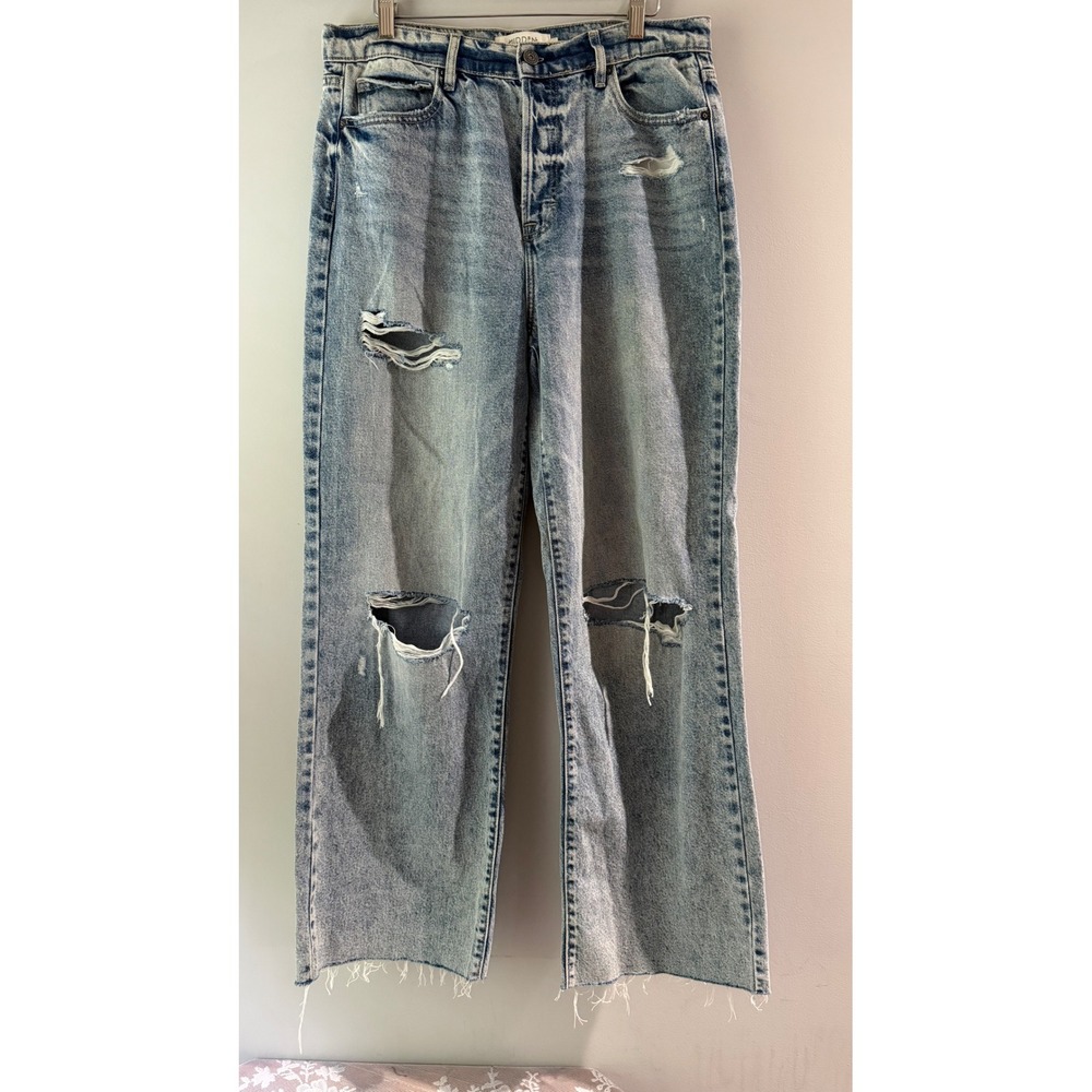 Hidden Jeans Distressed Wide Leg Womens 31 Light Wash Blue Excellent HD9109D-M